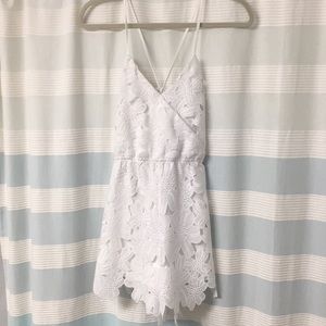 Express white faux wrap romper